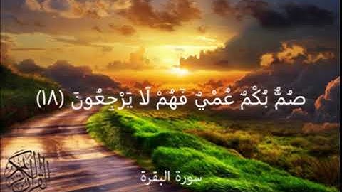 سورة البقرة صُمٌّ بُكْمٌ عُمْيٌ فَهُمْ لَا يَرْجِعُونَ ﴿18﴾