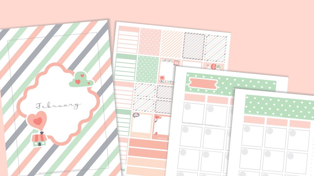 february 2020 bullet journal part 1 free printable planner and stickers plan with me youtube