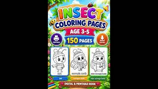 Details Insect Coloring Book for Kids | Printable Bug Coloring Pages for Preschool & Kindergarten Update