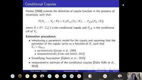 Algorithms Seminar - E1: Clara Grazian. Approximate Bayesian analysis of (un)conditional copulas