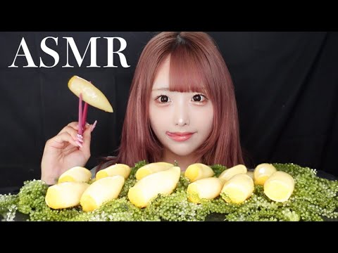 【ASMR】子持ちヤリイカと海ぶどうの咀嚼音🦑【Eating sounds】