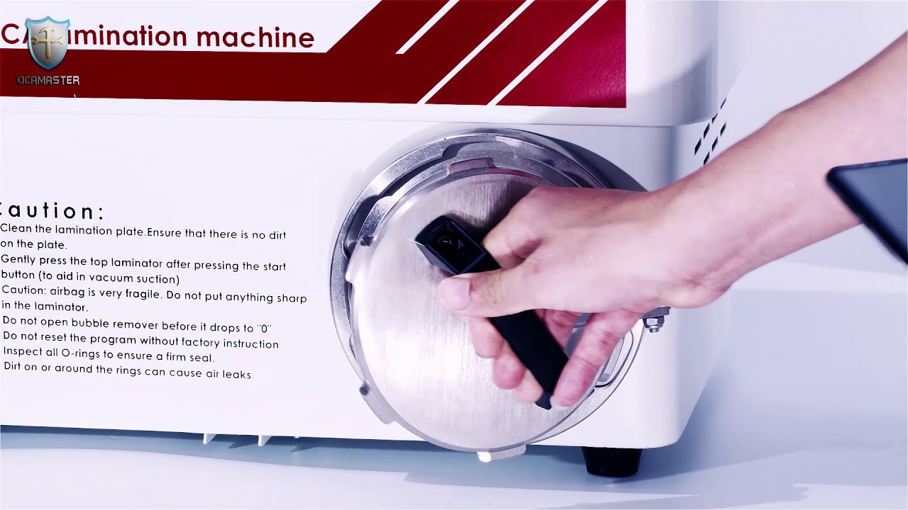 OM K6EDGE OCA Lamination machine for samsung edge and iphoneX from ocamaster - YouTube