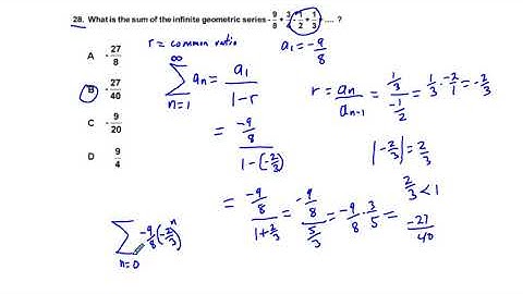 Precalculus Fall 2019 ACP Preview Problem 28 Infinite Geometric Series