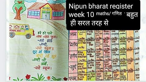 Nipun bharat register सप्ताह 10 week 10 maths class 1/निपुण भारत का रजिस्टर कैसे बनाएं