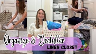 ORGANIZE AND DECLUTTER LINEN CLOSET|Spring Cleaning and Organizing| Mom Life Organization