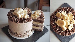 ШОКОЛАДНО-БАНАНОВЫЙ ТОРТ | Банановое кремю | The best Chocolate Banana cake + Eng sub