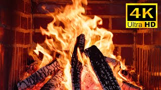 Cozy Christmas Fireplace On Christmas Cold Night 🔥 4K Uhd Burning Fireplace & Crackling Fire Sounds