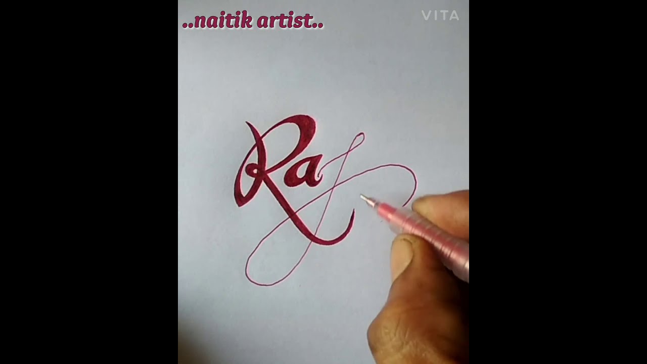 How To Draw A Raj Name Tattoo Style Design By Naitik Artist Youtube
