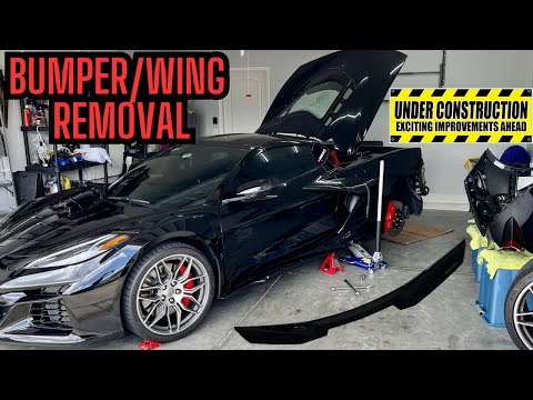 C8 Z06 rear bumper and wing removal
