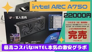 最高コスパ！【玄人志向 intel ARC A750】intel本気の激安グラボが22000円だった件！