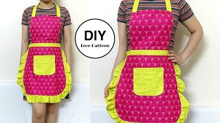 FREE PATTERN😍 Diy sew Cute Apron | Easy Sewing Tutorial for Beginner