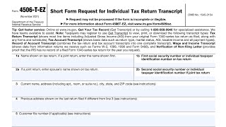 IRS Form 4506TEZ walkthrough (Short Form Request For Individual Tax Return Transcript)