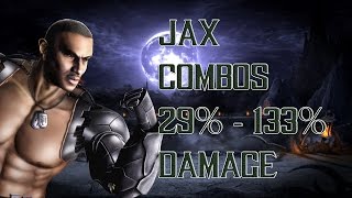 Mortal Kombat 9 - Jax: Combos 29% - 133% Damage [2016] [60 FPS]