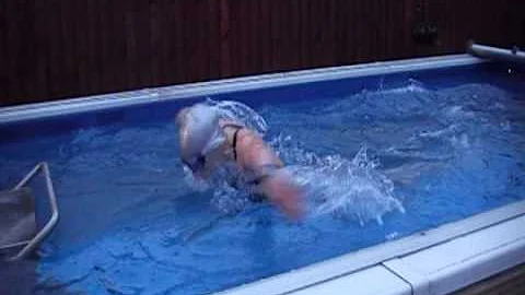 Dr. Julie Bradshaw MBE training in her Endless Pool