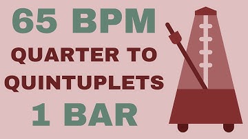 Metronome Click Track - 1 Bar Quarter to Quintuplet Notes 65 bpm - Smartronome