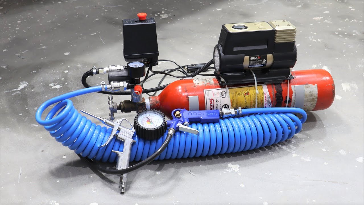 How to Make 12V Compressed Air Tank Using Old Fire Extinguisher YouTube