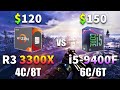 Ryzen 3 3300x vs core i5 9400f  pc gameplay benchmark test