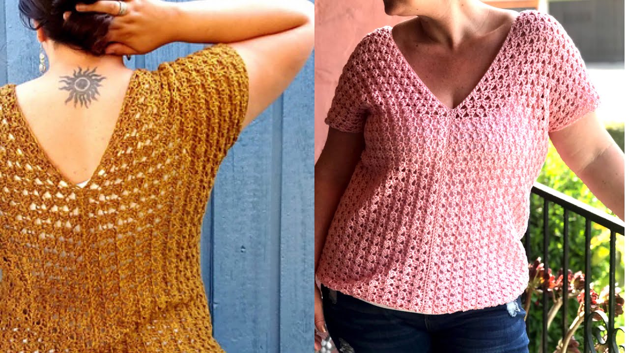 Slanted Granny Summer Top - Crochet Tutorial - Right HANDED