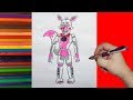 How to draw Funtime Foxy, FNaF, Как нарисовать фантайм Фокси, ФНаФ