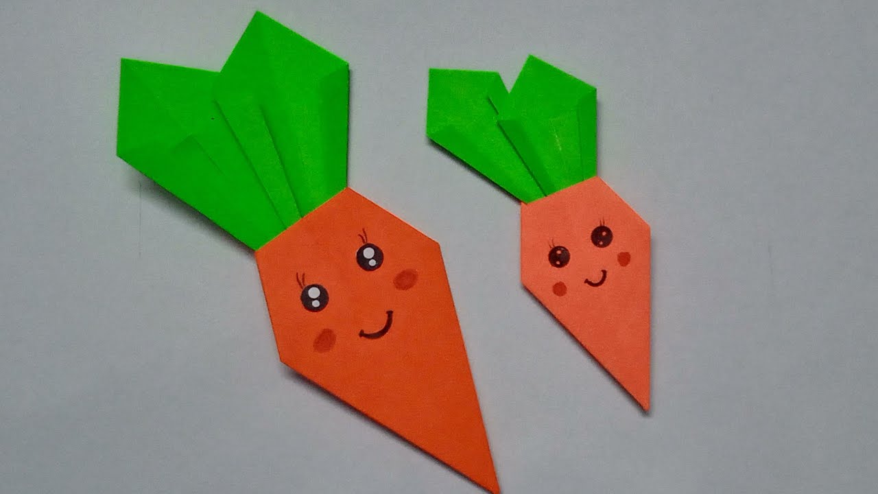 How To Make Paper Carrot For Kids || Easy Paper Craft Carrot || Nursery Craft Ideas || Diy Carrot