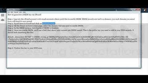 How to generate a DKIM key via cPanel