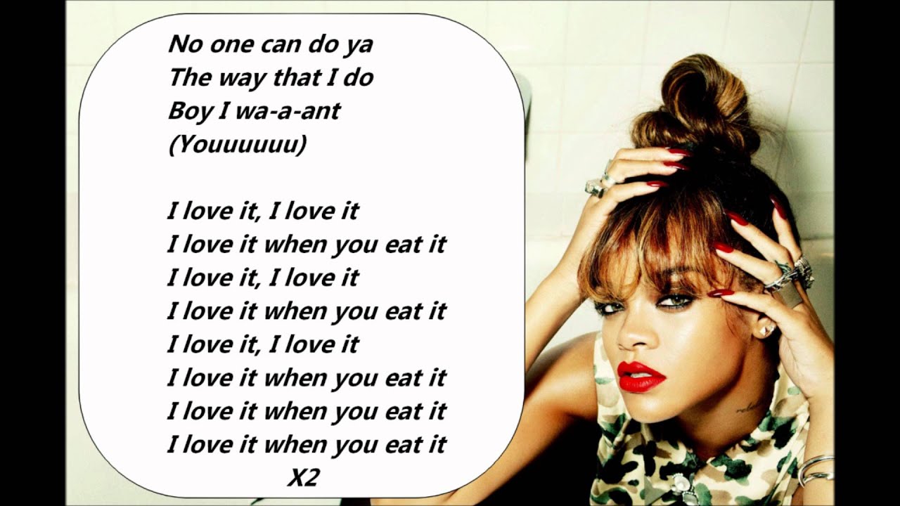 Rihanna Cockiness Lyrics On A Screen Youtube