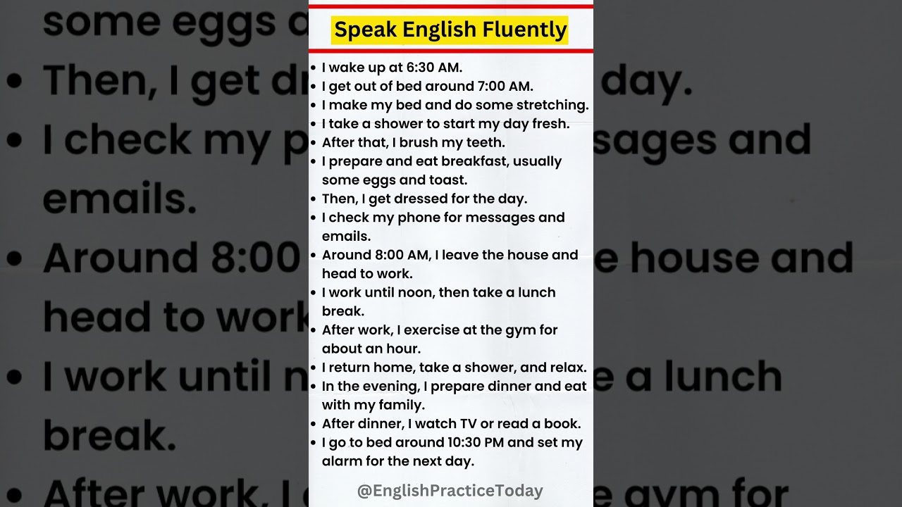 Daily Routine in English: Simple Sentences for Everyday Life  