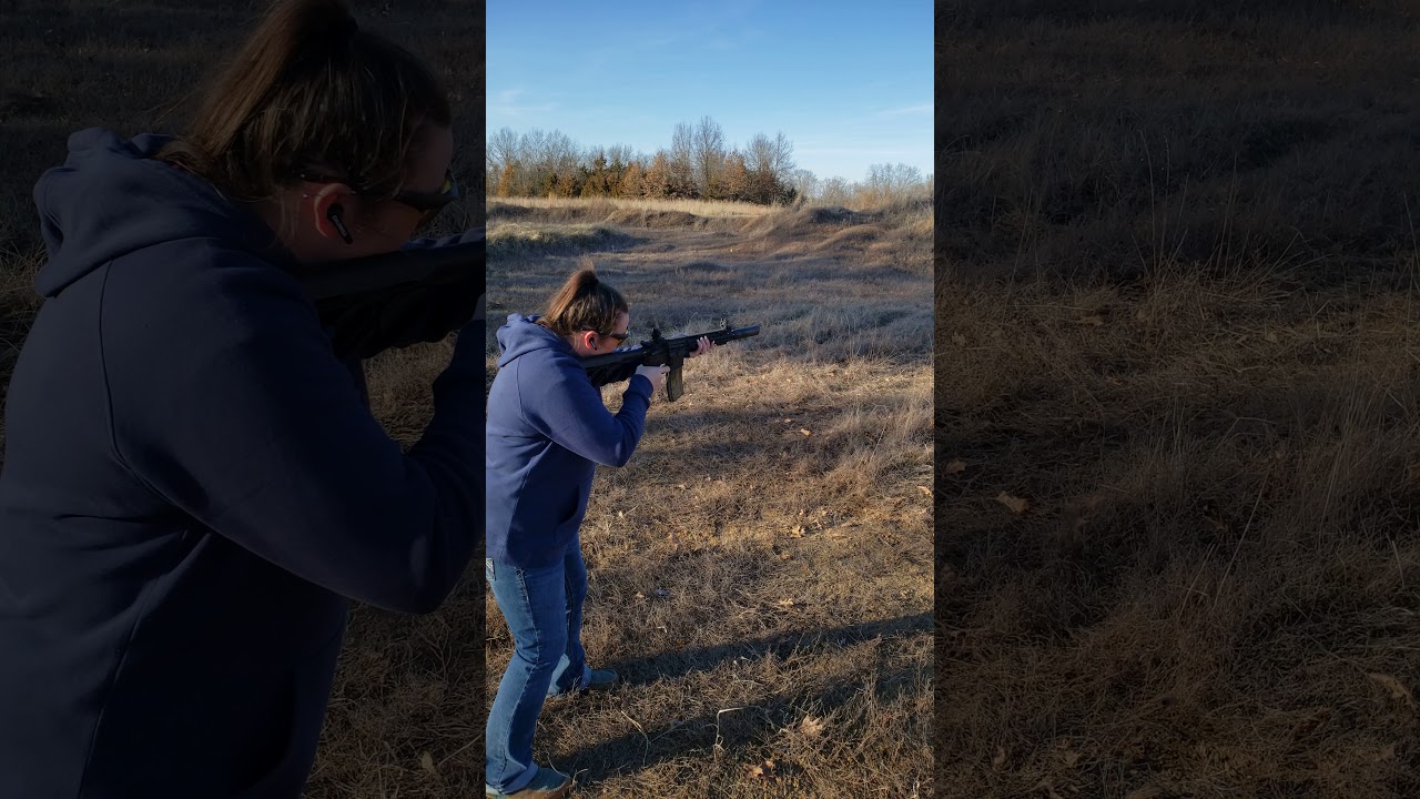 Courtney shooting a TBRC LE Demo with a Griffin Armament Reece 5