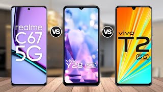 Realme C67 5G vs VIVO Y28 5G vs VIVO T2 5G || Specs Comparison