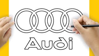 Step By Step Instructions On How To Draw The Audi Logo Using Simple Shapes