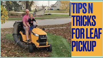 Riding mower / tractor leaf pickup tips and tricks.  Make bagging leaves easier on your back.