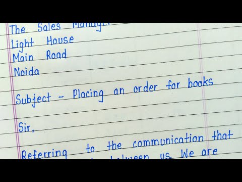 How to write placing order letter in english || Placing an order letter format