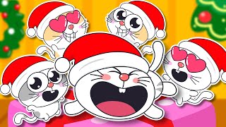 Five Little Cats Jumping on the bed | Christmas Song For Kids | Nursery Rhymes | 2D Billions