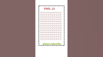 FIND OUT👁️11👁️#IQtest#Eyetest#Math#Gk #BrainExercise#Puzzle#yt #Quiz#Learn#Reels#Views #Viral#Shorts