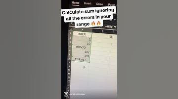 Sum of Values Ignoring all excel errors in a  Range #shorts