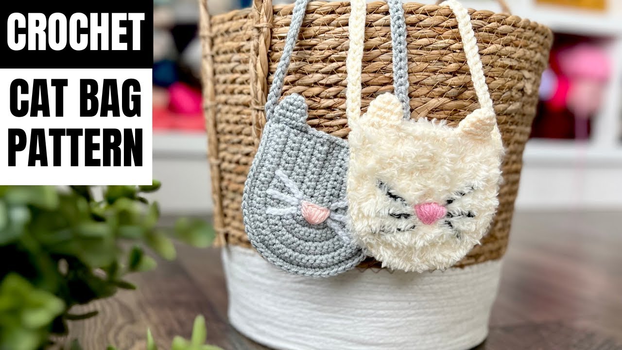 Crochet pattern bag purse cat kitty pdf tutorial - Crealandia