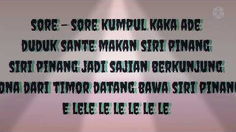 LIRIK LAGU SIRI PINANG