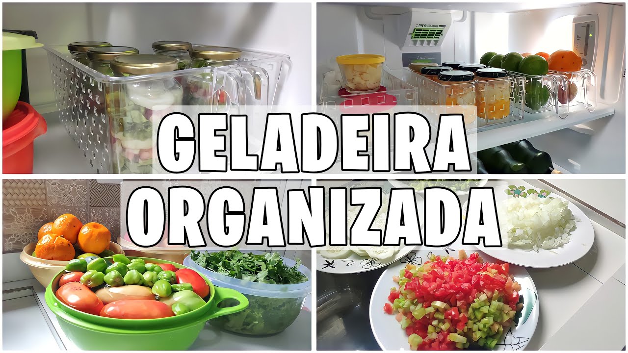 GELADEIRA ORGANIZADA | COMO HIGIENIZAR E ARMAZENAR FRUTAS, LEGUMES E VERDURAS | SALADAS NO POTE