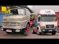 Big veteran truck meet historical harbor Scania Vabis MAN F8 Mercedes LP