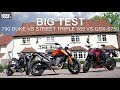 The big test - 790 Duke vs Street Triple 765 vs GSX-S750 | Visordown Road Tests