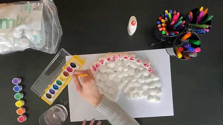 Alexis's Cotton Ball Rainbow Craft