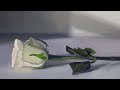 White rose  acrylic still life speed painting