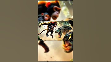 🐒⚡Monkey’s Death-Defying Leap – Baby Saved from Giant Python!” #ai #rescue #shorts #monkey #animal