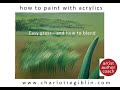 How to paint with acrylics - easy grass effects and blending - with Charlotte Giblin Art