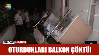 Oturdukları balkon çöktü!