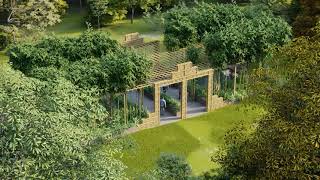 2021 Philadelphia Flower Show Main Entrance Pavilion: Bamboo Peace, by Cape May Bamboo -856-204-2037