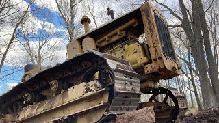 The Three-Cylinder Torque Monster is Back! Caterpillar RD-6 Pulling Down Dangerous Old Trees