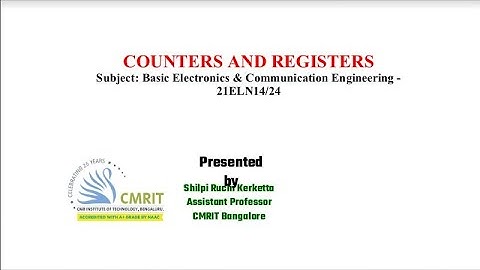 VTU Basic Electronics and Communication 21ELN14/24 Lecture 8 Counters