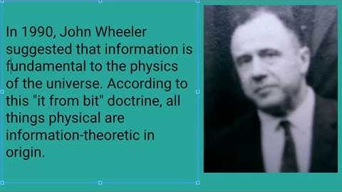 Digital Physics  - It from Bit