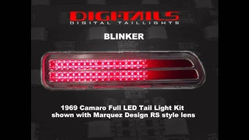 1969 Camaro Full LED Tail Light Kit shown with Marquez Design RS style lens
